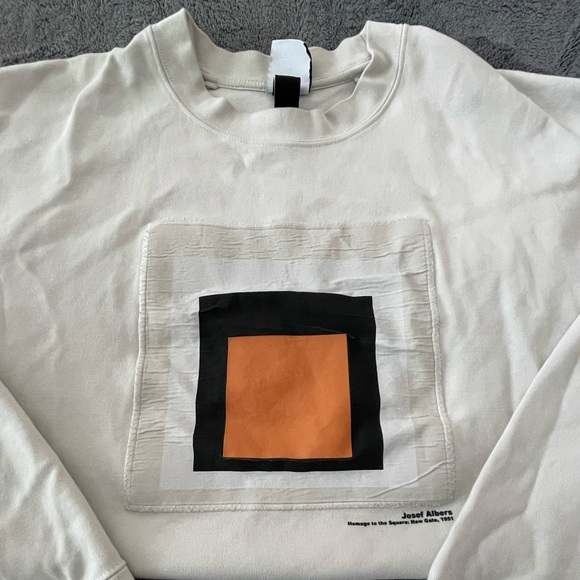 SOLD on Depop - Zara Cream Abstract Pullover - Picture 3 of 5